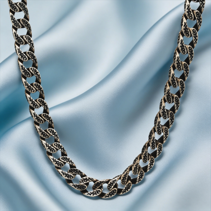 Antique Black Enamel Curb Chain