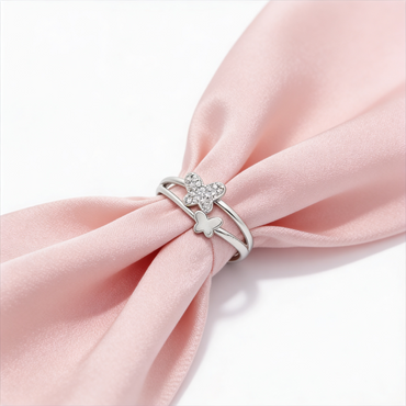 Butterfly Charm Split Band Ring