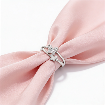 Butterfly Charm Split Band Ring