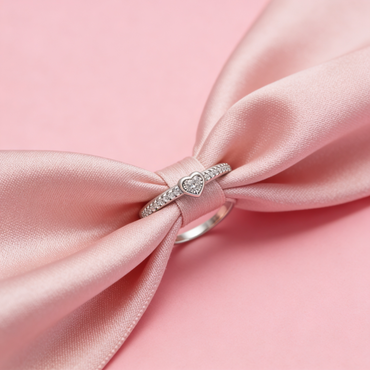 Tiny Heart Pavé Ring