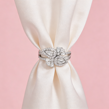 Floral Pear Cut Statement Ring