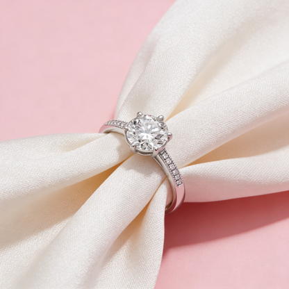 Classic Solitaire Spark Ring