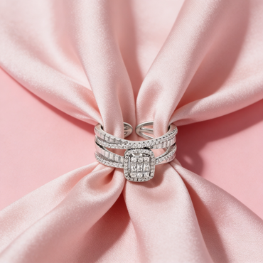 Radiant Halo Layered Ring