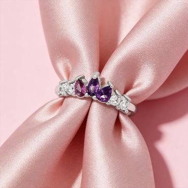 Amethyst Grace Trio Ring
