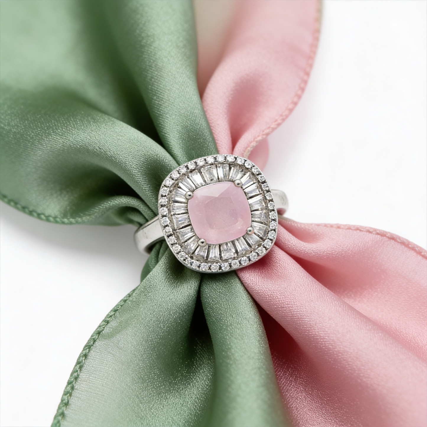 Blush Pink Halo Statement Ring