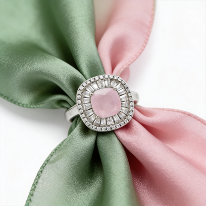 Blush Pink Halo Statement Ring