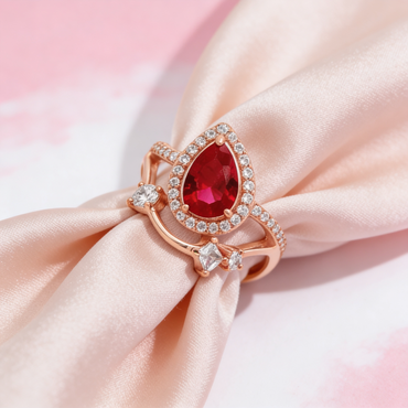 Royal Ruby Teardrop Ring
