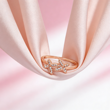 Blossom Spark Rose silver Ring