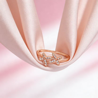 Blossom Spark Rose silver Ring
