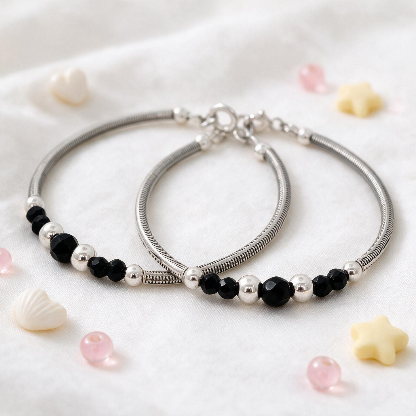 925 Sterling Silver Kids Nazariya Bracelet Pair