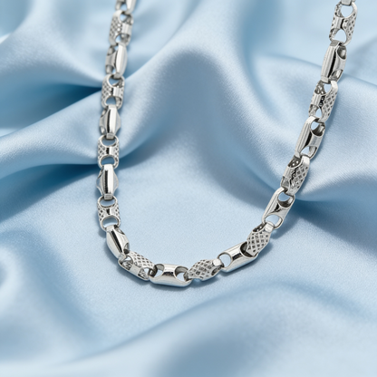 Silver Designer Geometric Chain