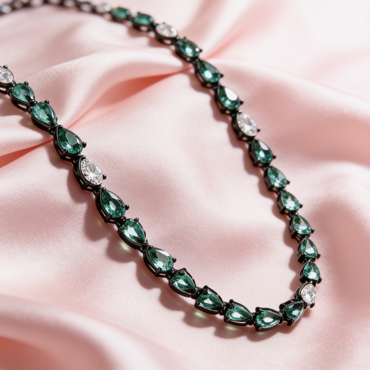 Aqua Marquise Gemstone Tennis Chain