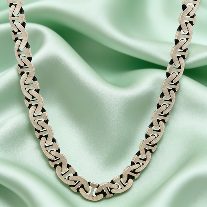 Silver Textured Curb Chain