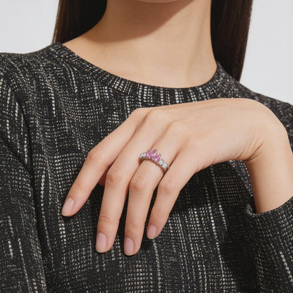 Pink Crown Blossom Ring