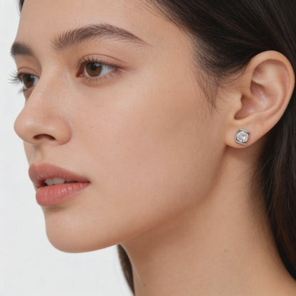 Classic Solitaire Stud Earrings