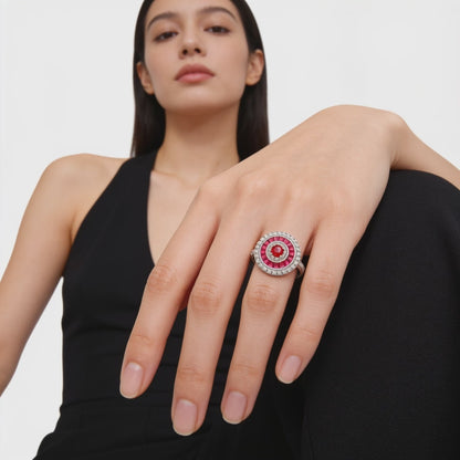 Pink Radiance Halo Ring