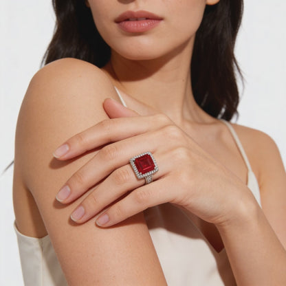 Scarlet Majesty Halo Ring