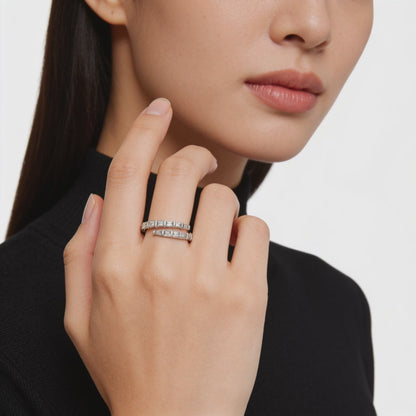 Dual Line Baguette Wrap Ring