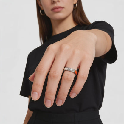 Coral Glow Open Band Ring
