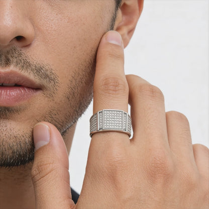 Majestic Grid Diamond Band Ring