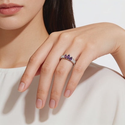 Amethyst Grace Trio Ring