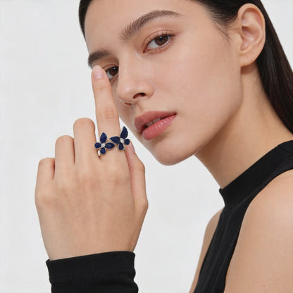Midnight Bloom Duo Ring
