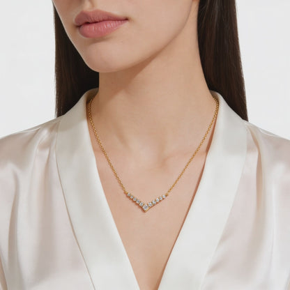 “V-Luxe Diamond Curve Necklace”