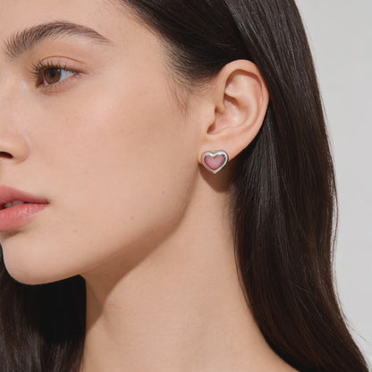 Blush Heart Glow Stud Earrings