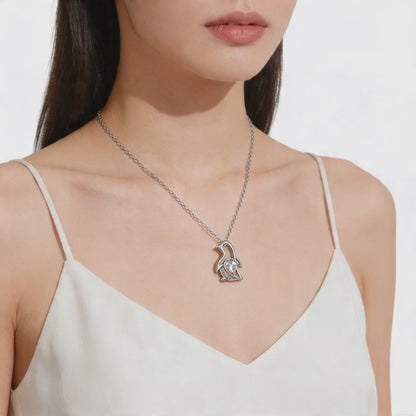 Graceful Swan Diamond Pendant Necklace