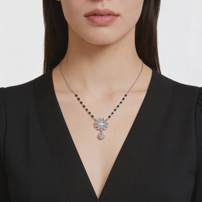 Midnight Snowflake Mangalsutra Pendant