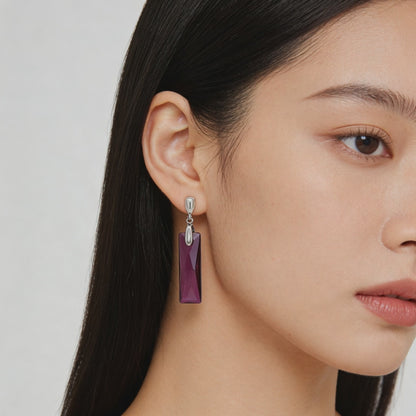 Berry Crystal Drop Earrings