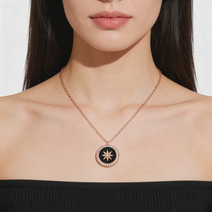 Midnight Star Halo Pendant Necklace