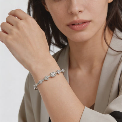 Blair baguette diamond bangle close-up