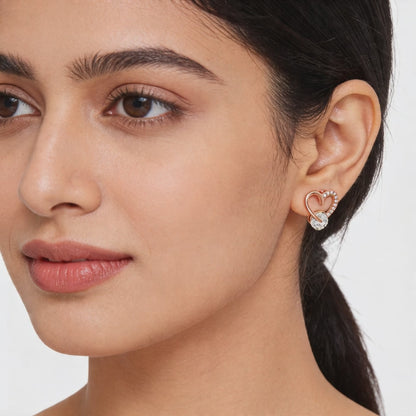 Blush Heart Sparkle Studs