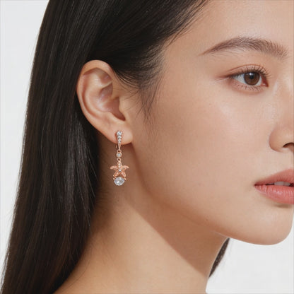 Ocean Star Drop Diamond Earrings