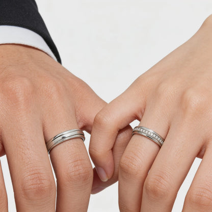 Silver Harmony Couple Bands