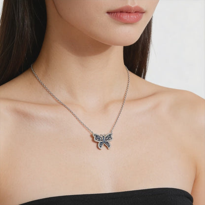 Royal Sapphire Butterfly Necklace