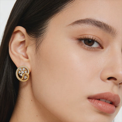 Golden Harmony Diamond Studs