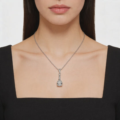 Classic Drop Diamond Pendant Necklace