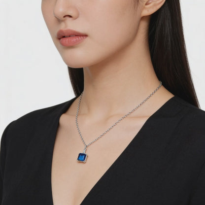 Royal Blue Solitaire Pendant Necklace
