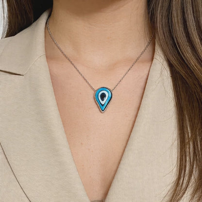 Azure Evil Eye Drop Pendant
