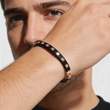 Midnight Grid rose silver  Men’s Bracelet