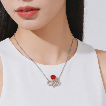 Eternal Rose Infinity Pendant Set