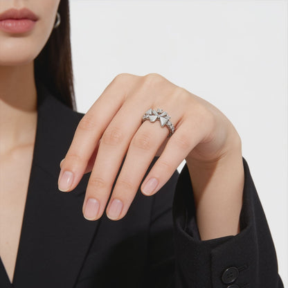 Frosted Petal Spark Ring