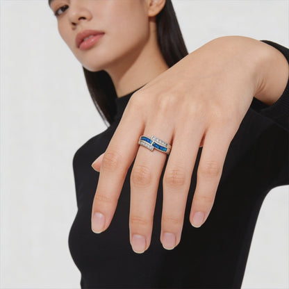 Ocean Spark Diamond Opal Ring