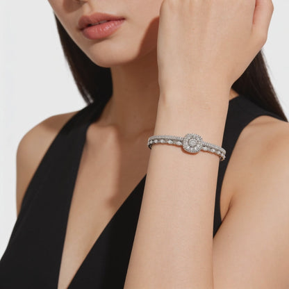 Radiant Halo Diamond Bracelet