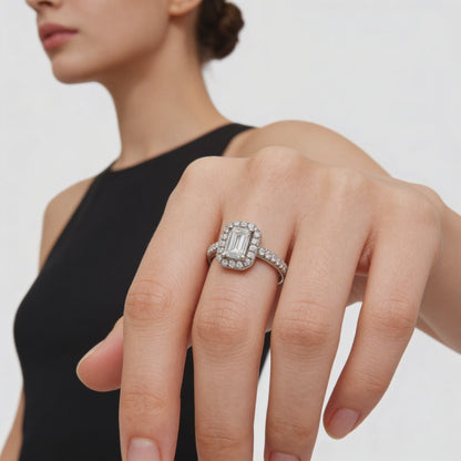 Elegant Emerald-Cut Diamond Ring