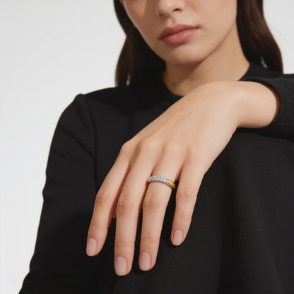 Golden Arc Diamond Ring