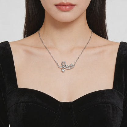 Elegant Diamond Love Script Necklace