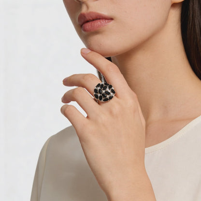 Midnight Onyx Cluster Ring